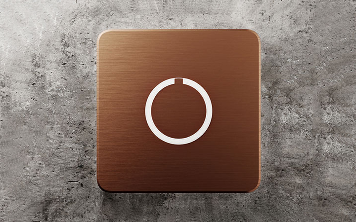 Square Modern Copper Doorbell Button by Luxello Door Bells